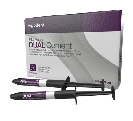 Cimento Resinoso Fill Magic Dual Cement Kit Base 2,5g + Cat. 2,5g - Vigodent