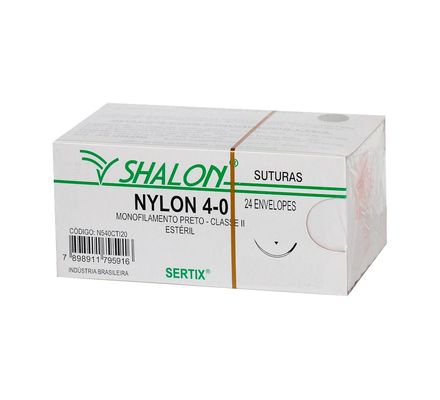 Fio de Sutura Nylon 4-0 c/ 24 2,0 Cm Shalon