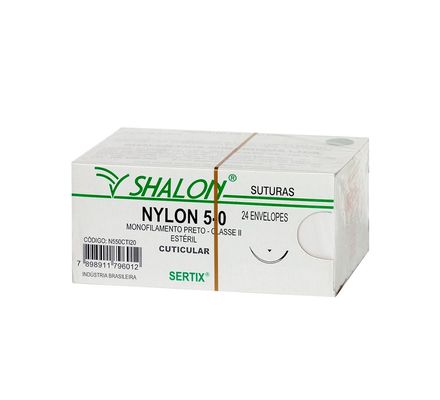 Fio de Sutura Nylon 5-0 c/ 24 1,5 Cm Shalon