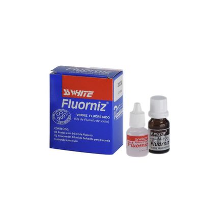 Verniz c/ Fluor Fluorniz 10mL + 10mL Solvente Sswhite