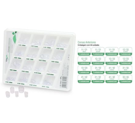 Kit Coroas Anteriores Transparente c/ 64 Ref. 4151 - TDV