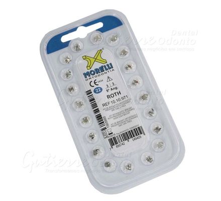 10.10.971 Kit de Bráquetes Roth Standard 9° Com Gancho 022 1 Caso - Morelli