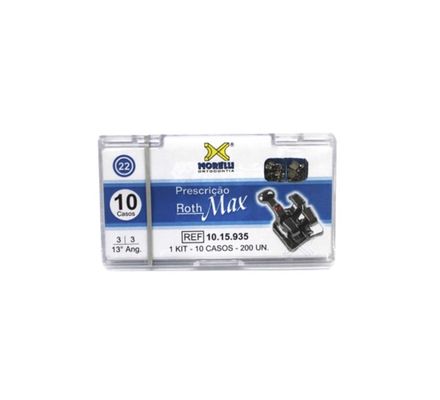 10.15.935 Kit de Bráquetes Roth Max 13° c/  Gancho 022 10 Casos - Morelli