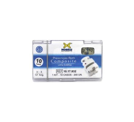 10.17.932 Kit de Bráquetes Roth Composite c/  Gancho 022 10 Casos - Morelli