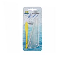 78.01.003 Escova Interdental Amarela c/  3 Escovas + 1 Estojo + 1 Cabo - Morelli