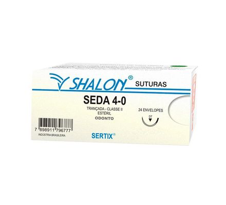 Fio de Sutura Seda 4-0 c/ 24 2,0 Cm Shalon