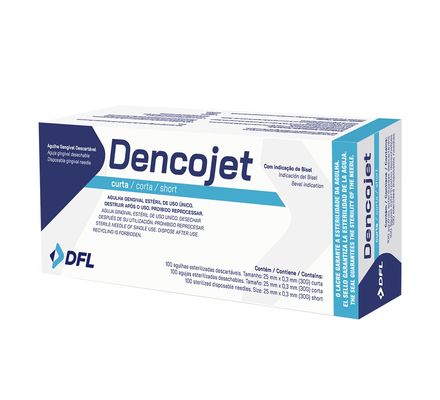 Agulha Gengival Dencojet 30G Curta c/ 100 - DFL