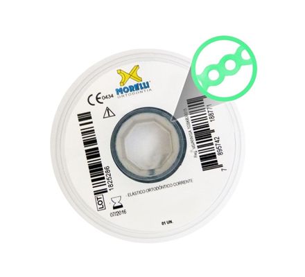 60.05.253 Elástico Corrente Médio Verde Cristal - Morelli