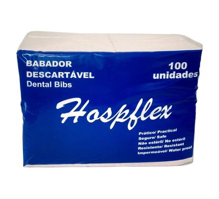 Babador Descartável Branco c/ 100 - Hospflex
