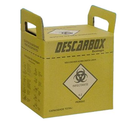 COLETOR DE MATERIAL PERFUROCORTANTE 3,0 LITROS AMARELO ECOLOGIC DESCARBOX