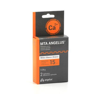 Cimento Reparador MTA Branco c/  2 Sachês 0,28g + 3ml Água Destilada Ref. 824 - Angelus
