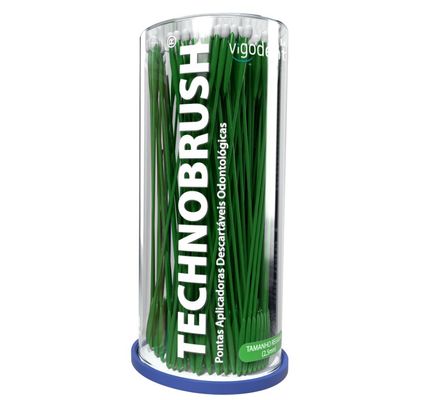 Pincel Aplicador Technobrush Regular 2,5mm Verde c/ 100 - Vigodent