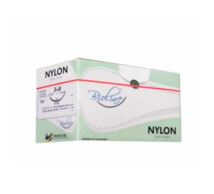 FIO DE SUTURA NYLON 3-0 AG. 3/8 COR 3,0 0,45CM C/24 P/ HOF BIOLINE