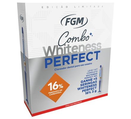 Kit Clareador Whiteness Perfect 16% c/ 5 seringas - Ganhe Mais 5 Seringas - FGM