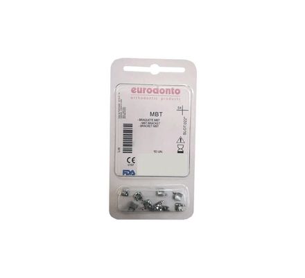 BRAQUETE MBT 0.22 REPOSICAO DENTE 22 COM 10 UNIDADES EURODONTO