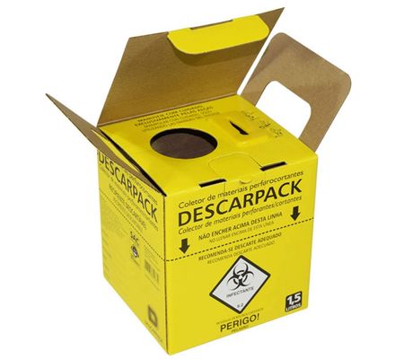 COLETOR DE MATERIAL PERFUCORTANTE 1,5 LITROS AMARELO CX C/20 DESCARPACK
