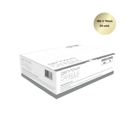 Microcânula 18g x 70mm c/  24 blísteres Agulha Pertuito 18g - Rennova