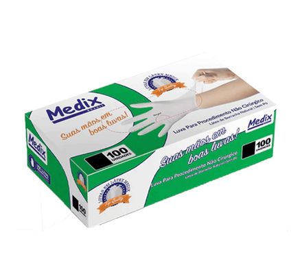 Luva Látex s/ Pó M c/  100 - Medix