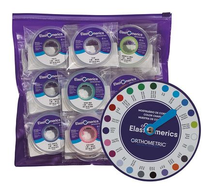 ELASTICO CORRENTE MEDIO KIT C/ 23 CORES + ROLETA CORES 60.05.2910 - ORTHOMETRIC