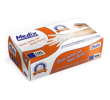 Luva Látex c/  Pó M c/  100 - Medix