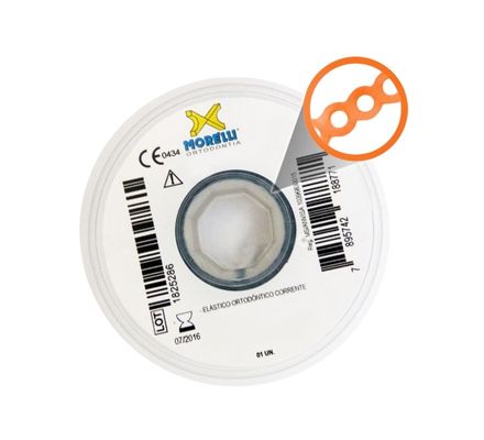 60.05.252 Elástico Corrente Médio Laranja Cristal - Morelli