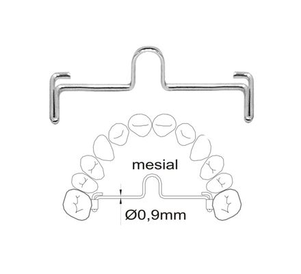 30.30.039 Barra Palatina Ortodôntica com Loop Mesial 39mm - Morelli