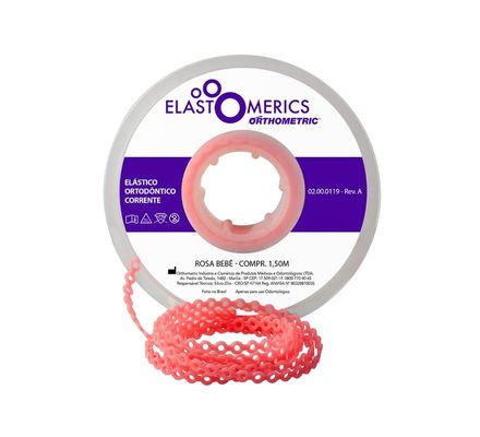 Elástico Corrente Curto Rosa Bebe 60.05.5021 1,5m - Orthometric