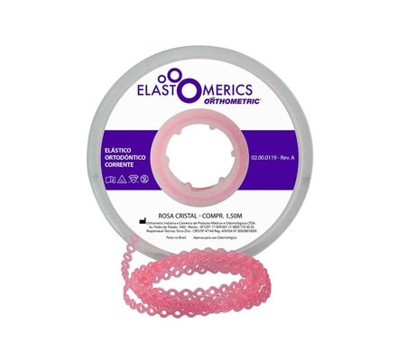 Elástico Corrente Curto Rosa Cristal 60.05.5019 1,5m - Orthometric