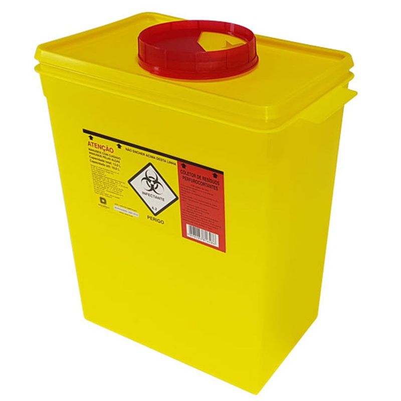 COLETOR-DE-MATERIAL-PERFUROCORTANTE-RIGIDO-13L---AMARELO-DESCARPACK