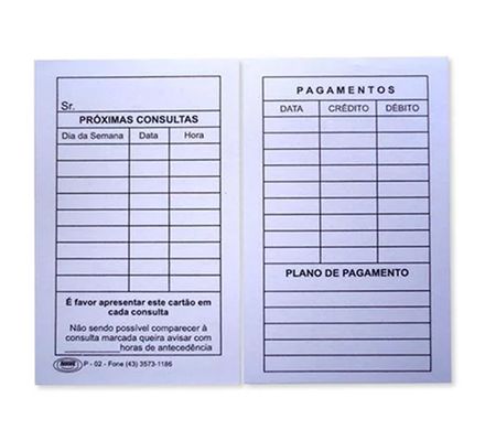 Cartão Horário c/ 100 - Preven