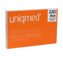 MICROCANULA SMART 22G 70MM CX C/12 COM AGULHA AUXILIAR (21G) UNIQMED