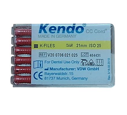 LIMA K FILE 1 SERIE KENDO 025 21MM C/6 UNID VDW