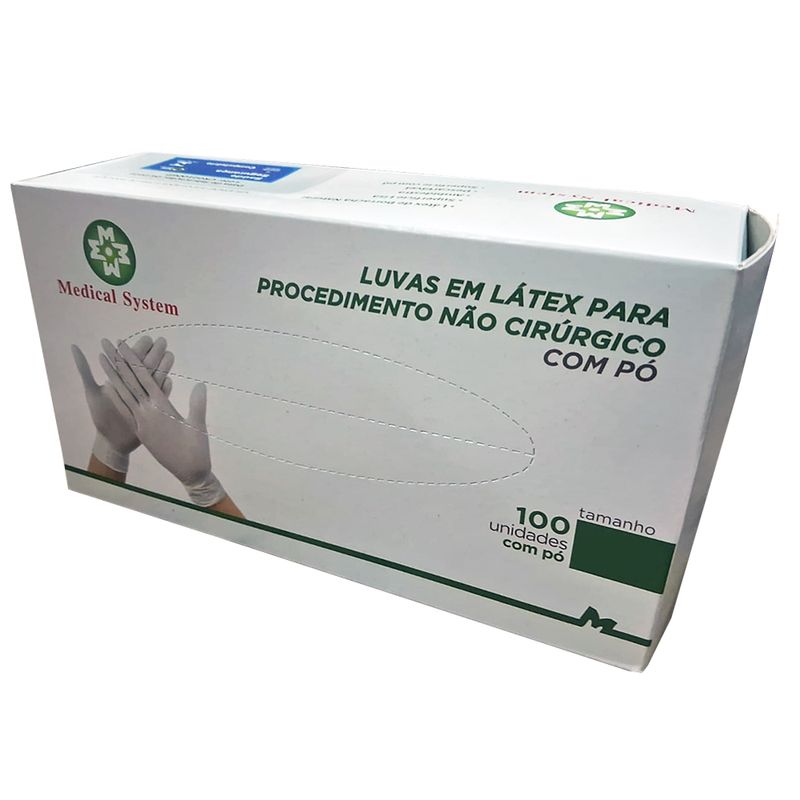LUVA PROCEDIMENTO LATEX SEM PO TAMANHO PP C/100 MEDICAL SYSTEM
