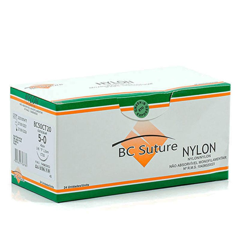 FIO DE SUTURA NYLON 5-0 C/24 2.0 CM BIOLINE