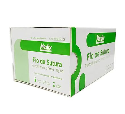 FIO DE SUTURA NYLON 4-0 45CM C/AG 2 3/8 TRIANGULAR C/ 24UN MEDIX