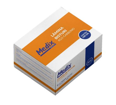 LAMINA DE BISTURI N12 C/100 UN CARBONO MEDIX