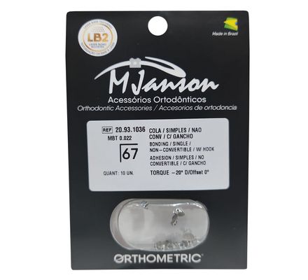 Tubo de Colagem Simples MJANSON MBT 0,022 1º e 2º Molar Dente 36/37 20.93.1036 - Orthometric