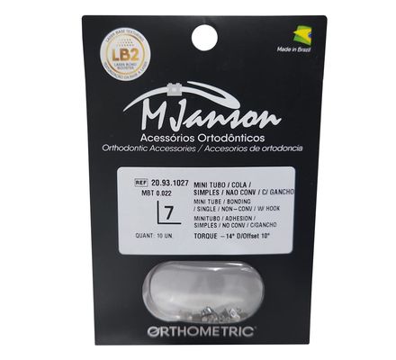 Mini Tubo de Colagem MJANSON MBT 0,022 Simples 2º Molar Dente 27 20.93.1027 - Orthometric