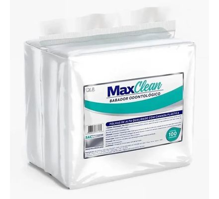 Babador Descartável Branco 100un - MaxClean