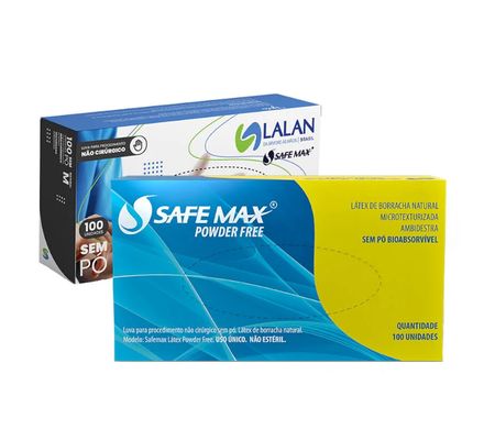 LUVA LATEX DE PROCEDIMENTO S/ TALCO POWDER FREE LALAN P SAFEMAX