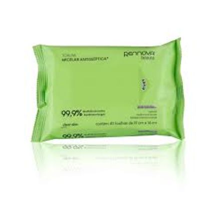 Toalha Micelar Antisseptica Clear Skin Beaute 40un - Rennova