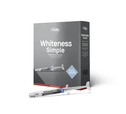 Clareador Whiteness Simple 10% c/ 3 Seringas 3g - FGM VAL JUNHO/2025