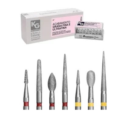 Kit de Pontas Diamantadas Grana Fina e Ultrafina 6007 FG - KG Sorensen