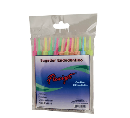 SUGADOR PLASTICO ENDODONTICO C/20 FLEXIJET - AGAPE